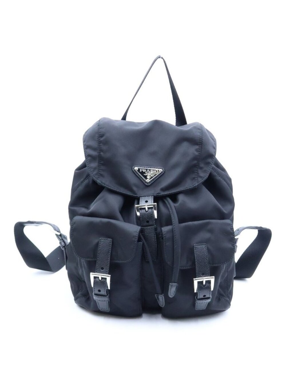 Prada Tessuto Nylon Backpack Black Silver